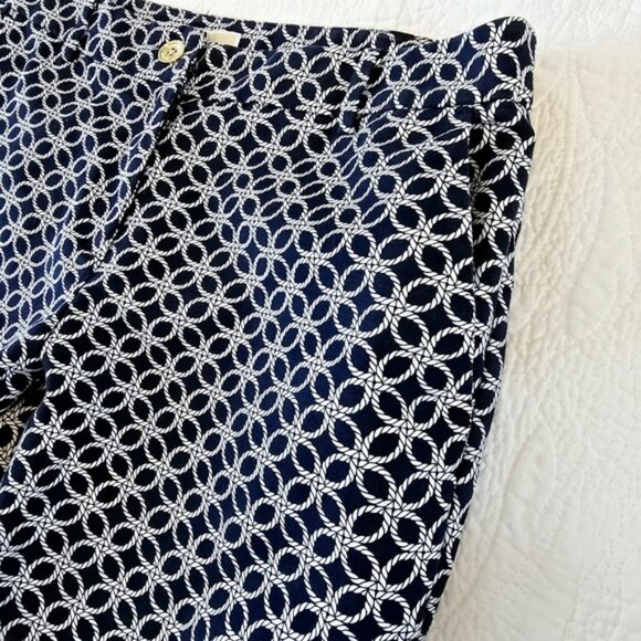Michael Kors Women's Dress Pants Size 6 Navy Blue White Nautical Straight Leg - Picture 3 of 14